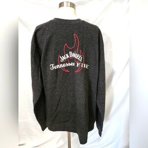 Jack Daniels Whiskey Tennessee Fire Heather Gray Men's Pullover Sz XL Distillery